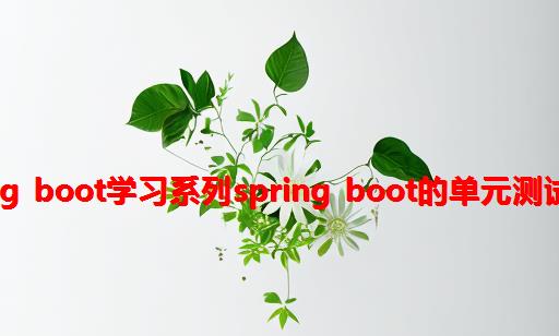 spring boot学习系列：spring boot的单元测试实战